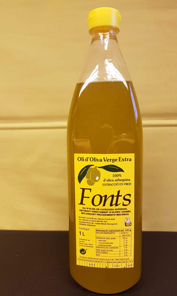 Aceite de oliva arbequina virgen extra del chorro filtrado  1l