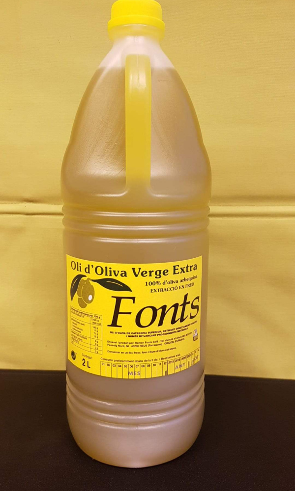 Aceite de oliva arbequina virgen extra del chorro sin filtrar 2l